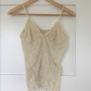 Extra small ivory lined lace camisole